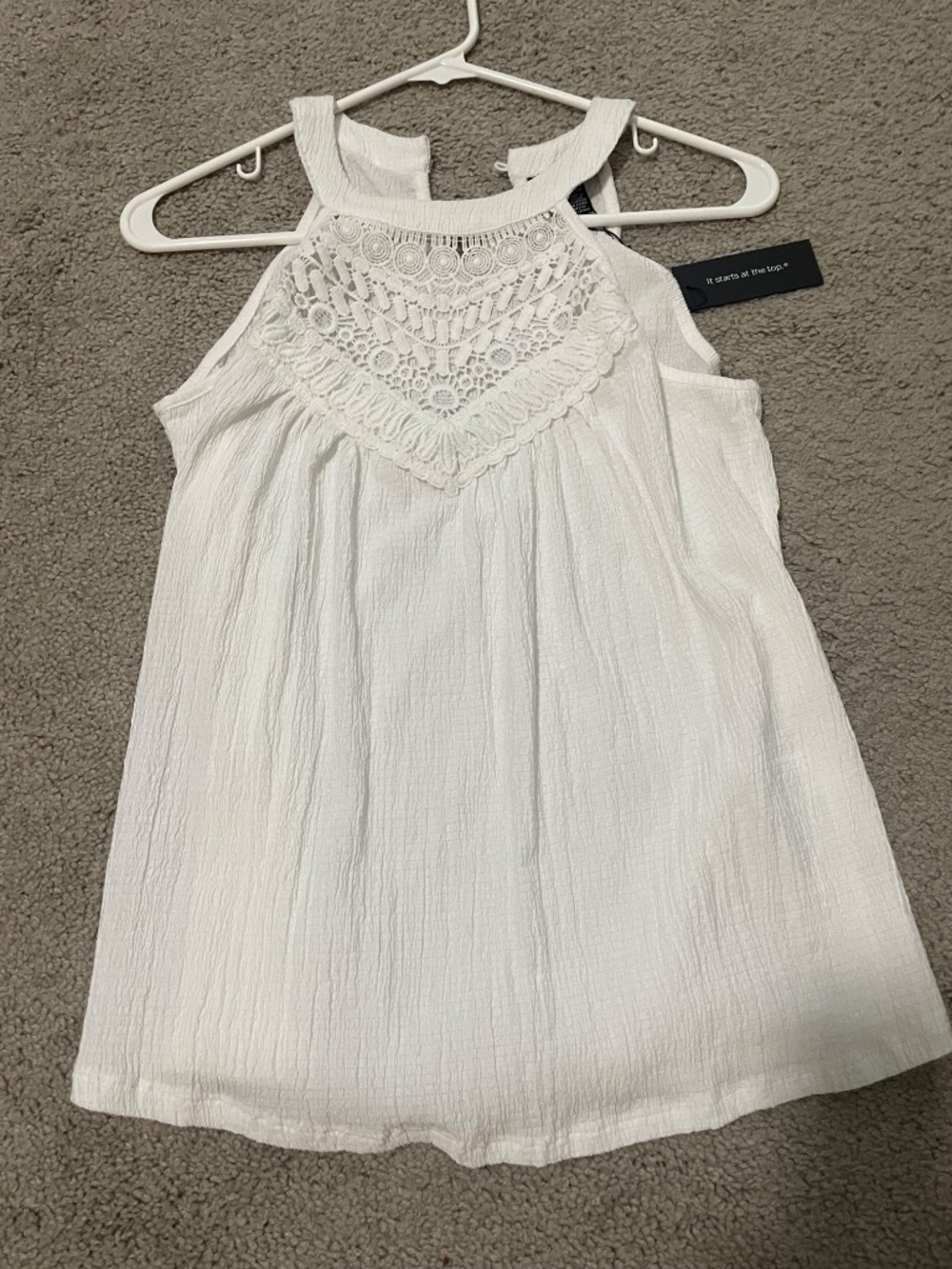 White summer crochet top